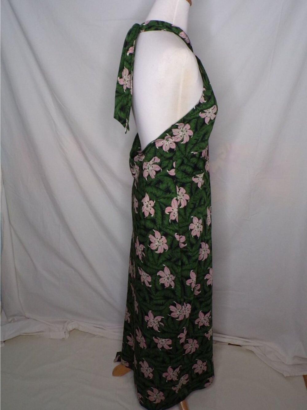 🆕TOPSHOP Hibiscus Floral Halter Midi Dress Green 10 - Picture 9 of 11